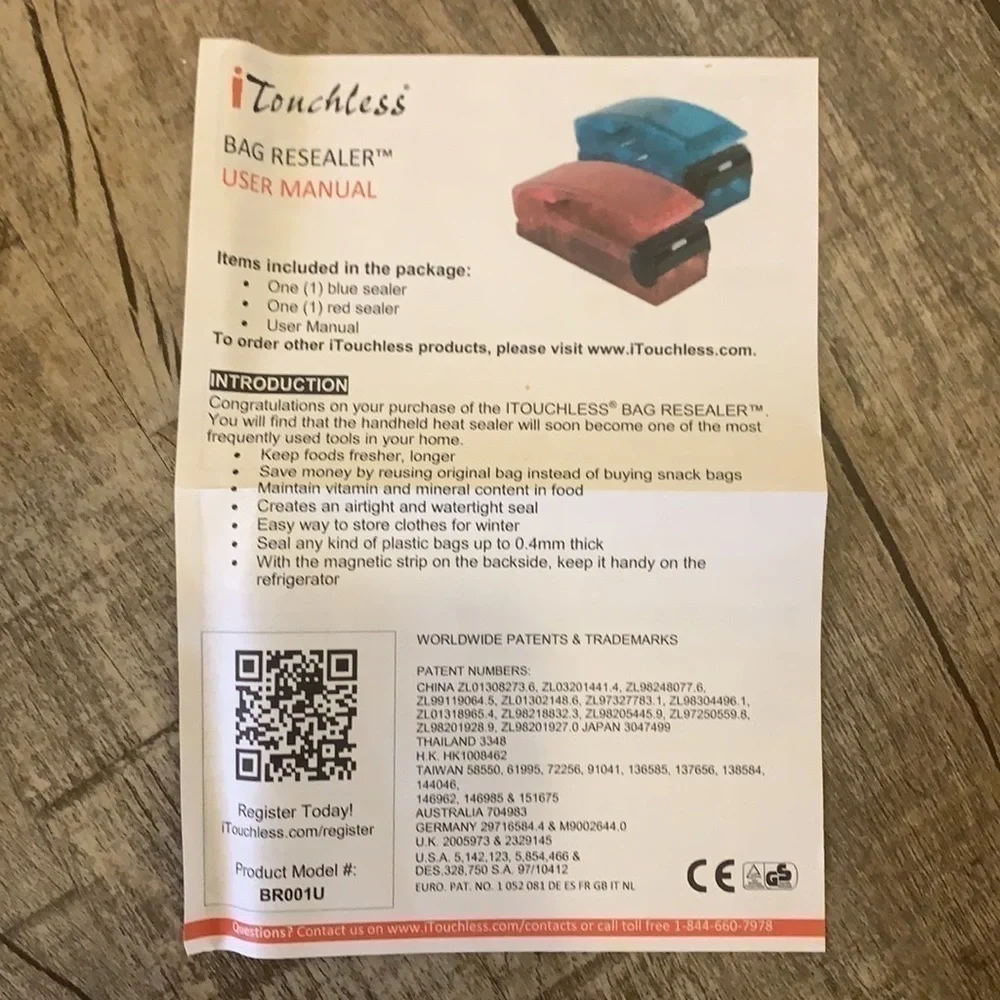 Set of‎ 2 Touchless Bag Resealer